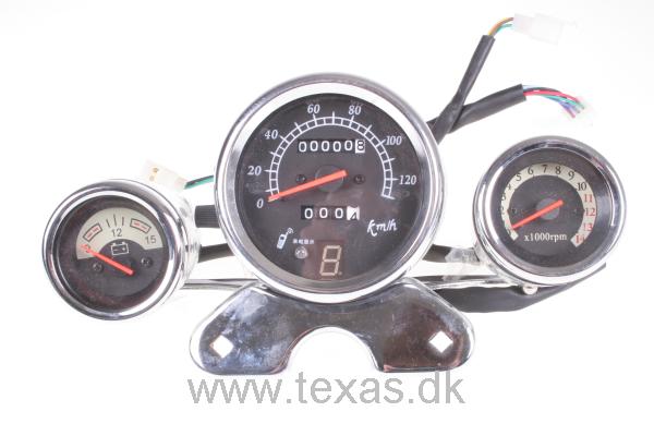 Texas Speedometer incl omdr.tæller batteriampm