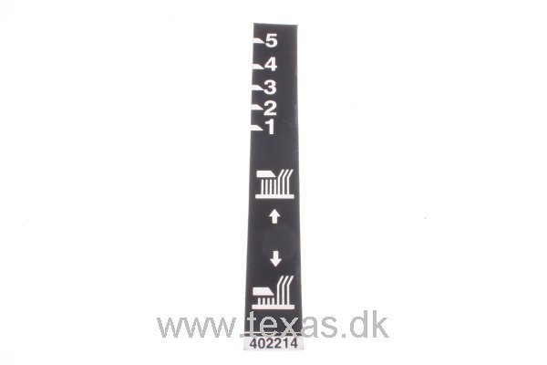 Decal for højdejustering